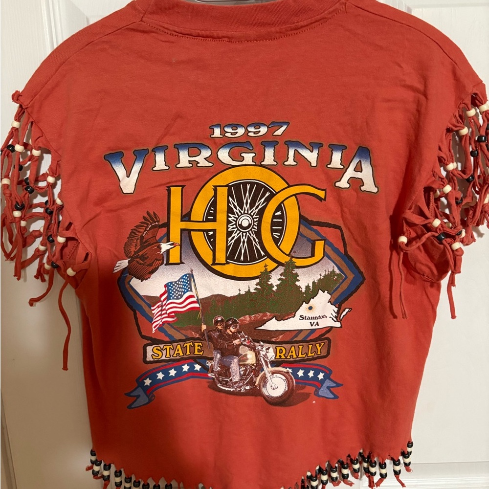 Harley-Davidson Red Virginia HOG 1997 Fringe Tee
